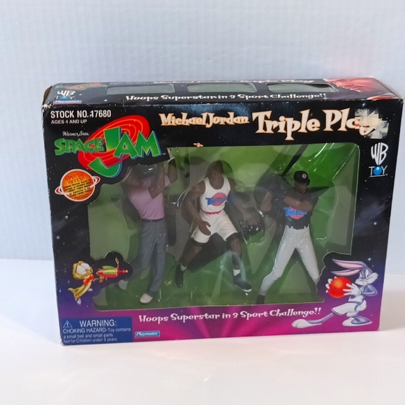 Playmate Other - Vintage 1996 Michael Jordan collectible space Jam triple play toy set.